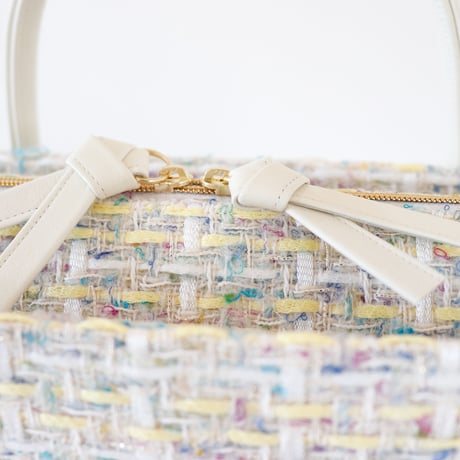 利休バッグ / Yellow fancy tweed / R_1071