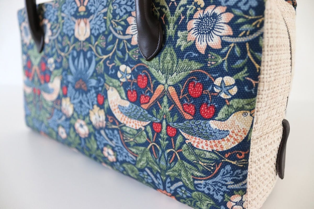 利休バッグ / Strawberry Thief × cotton rope /R_1049