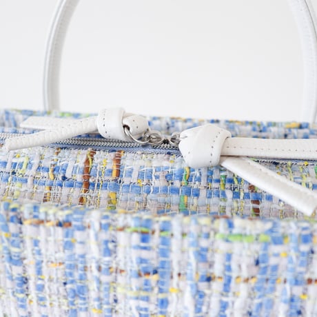 利休バッグ  / Blue fancy tweed / R_1128