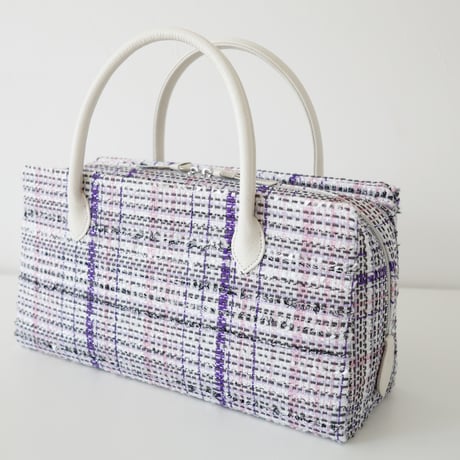 利休バッグ/ violet fancy tweed/ R_1170