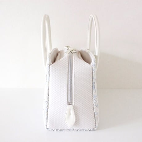 利休バッグ R_1037 / light blue & lace
