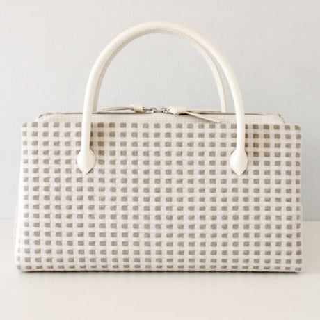 利休バッグ R_1016 / silver beige check