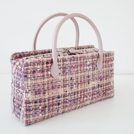 利休バッグ/pink fancy tweed/ R_1157