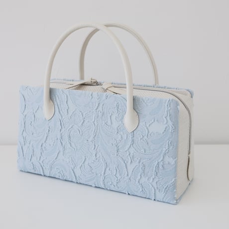 利休バッグ  /light blue floral/ R_1153