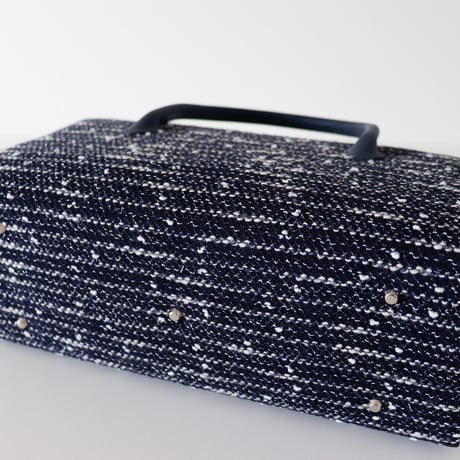 利休バッグ / Navy White nep / R_1115