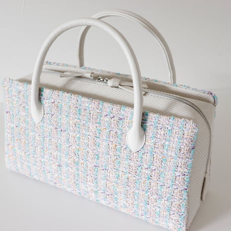 利休バッグ  /  mint & lavender tweed /R_1059