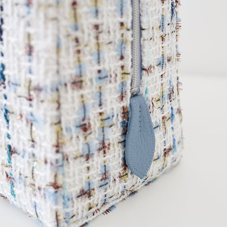 利休バッグ  /blue fancytweed/ R_1155