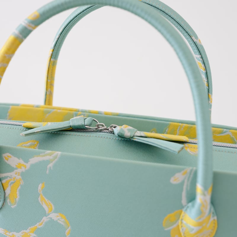 菊と梅柄の利休バッグ 利休バッグ / Mint Green Floral / R_1121 | Day After Day