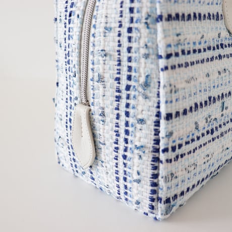 利休バッグ  / Blue White Tweed / R_1127