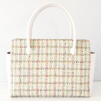 和装トートバッグ W_1034 /  Green Fancy Tweed