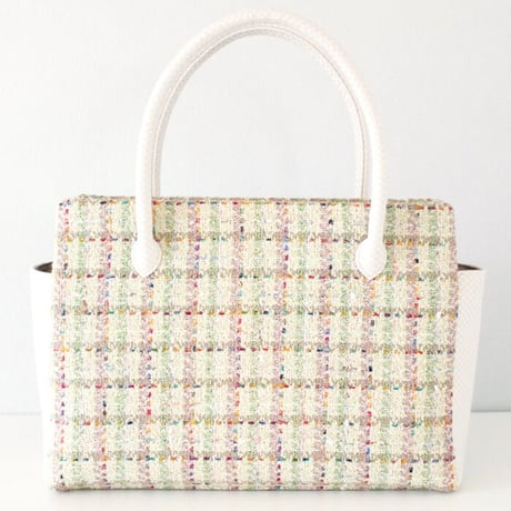 和装トートバッグ W_1034 /  Green Fancy Tweed