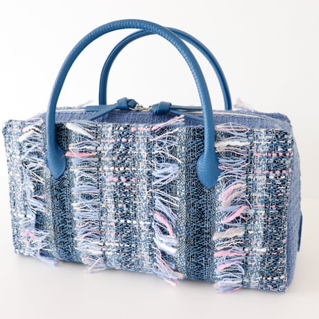 利休バッグ / Blue Fancy Tweed/ R_1119