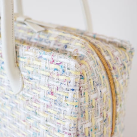 利休バッグ / Yellow fancy tweed / R_1071
