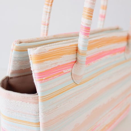 和装トートバッグ W_1032 / Pink Stripes