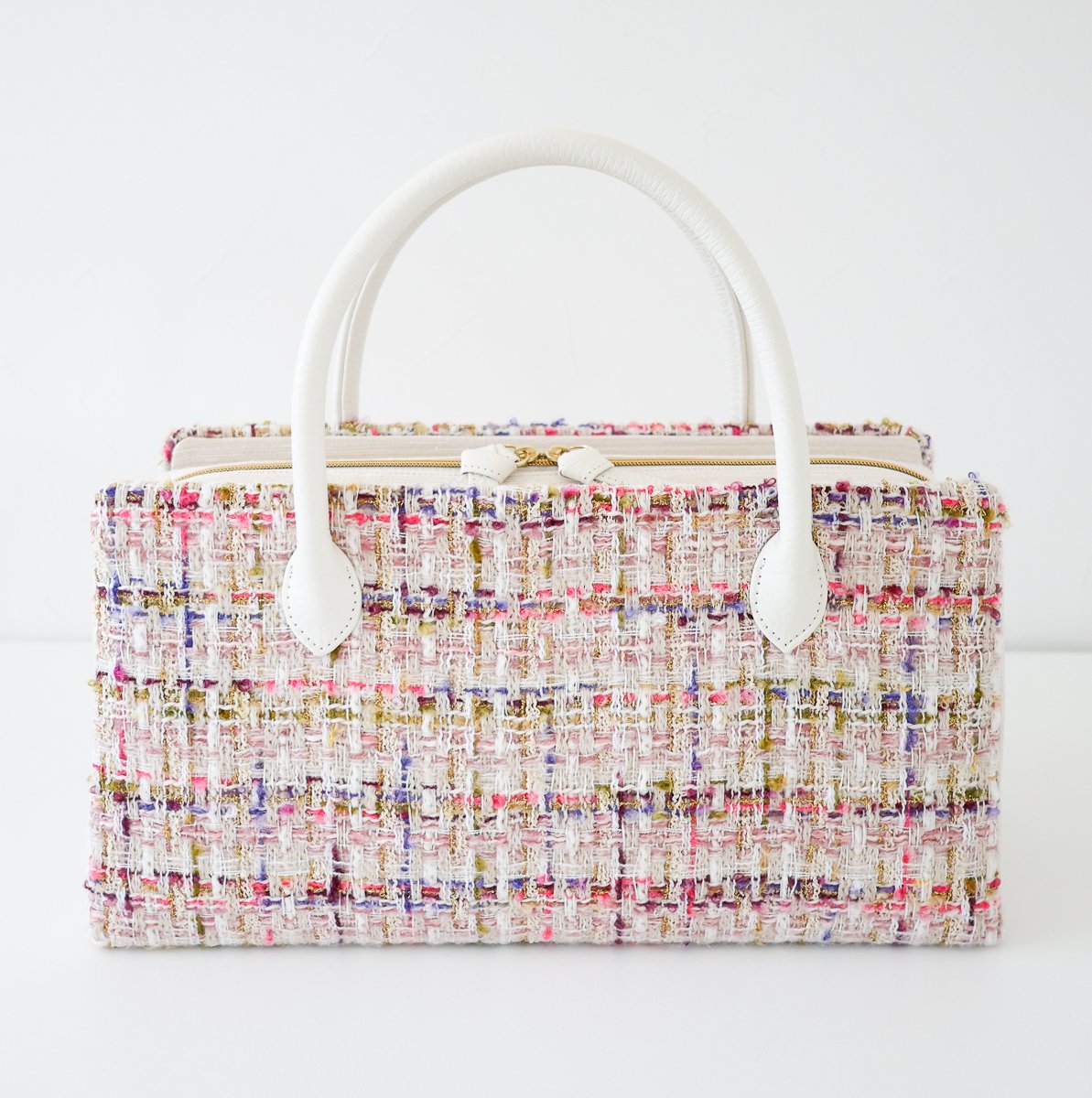 【美品】利休バッグ 利休バッグ/white mix tweed/ R_1156 | Day After Day