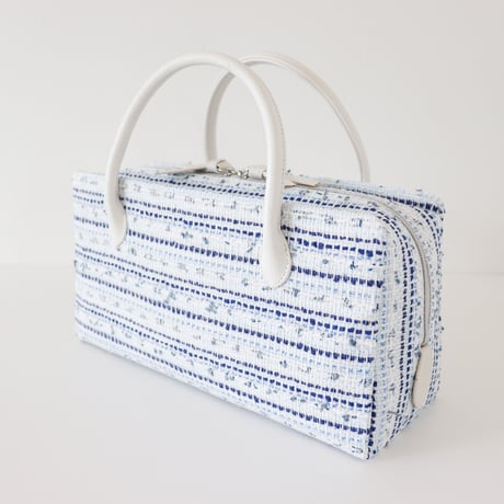 利休バッグ  / Blue White Tweed / R_1127