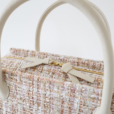 利休バッグ  /Beige tweed/ R_1142
