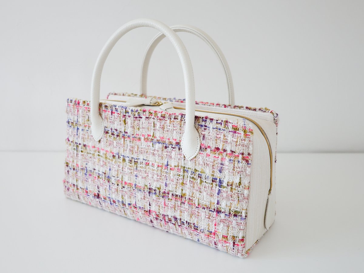 【美品】利休バッグ お洒落バッグ] 利休バッグ いちご泥棒 黒 日本製 更紗