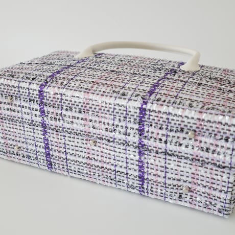 利休バッグ/ violet fancy tweed/ R_1170