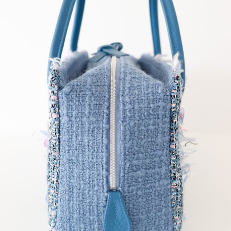 利休バッグ / Blue Fancy Tweed/ R_1119
