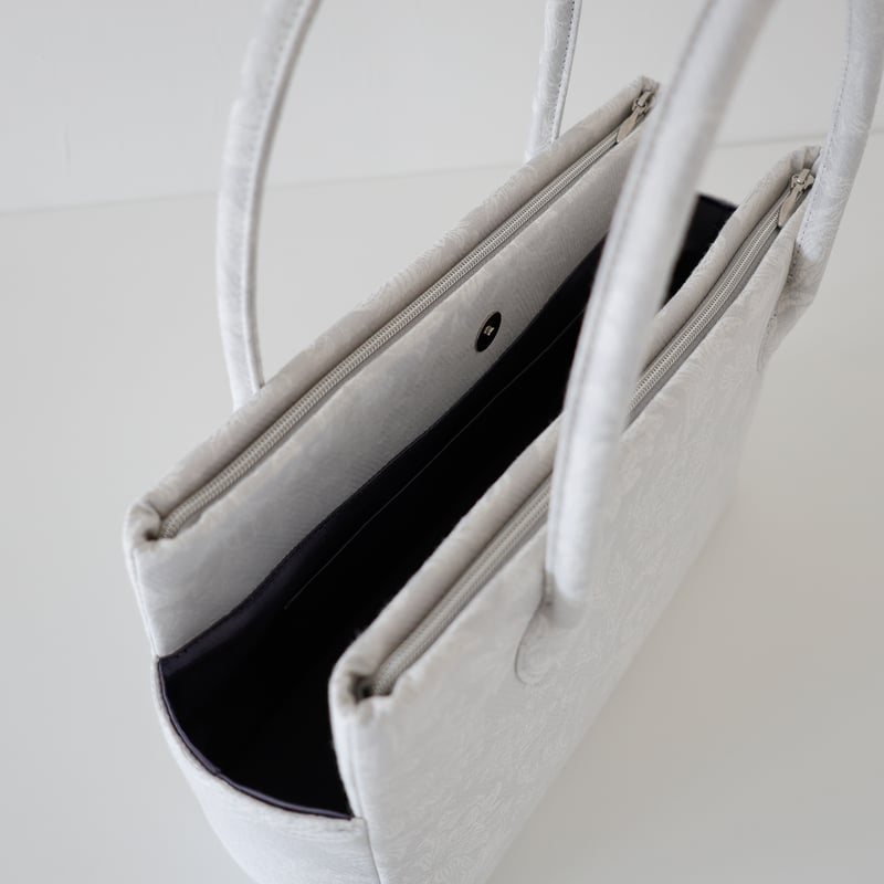 和装トート / light gray floral / W_1127 | Day After Day
