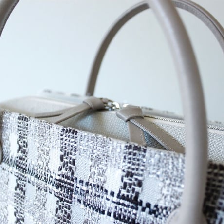 利休バッグ R_1027 / Grey×Silver fancy tweed