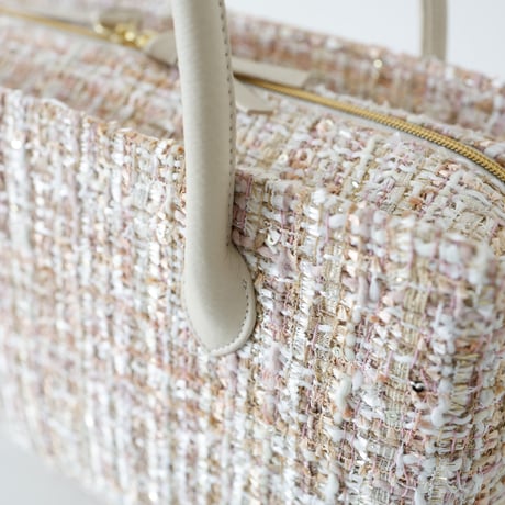 利休バッグ  /Beige tweed/ R_1142