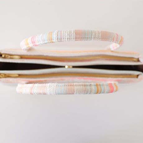 和装トートバッグ W_1032 / Pink Stripes