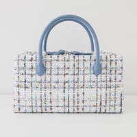 利休バッグ  /blue fancytweed/ R_1155