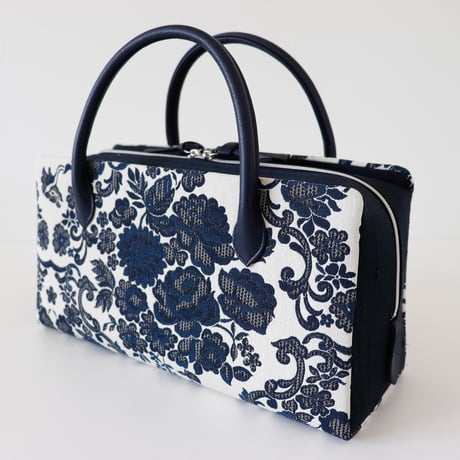 利休バッグ  / Navy Floral / R_1132