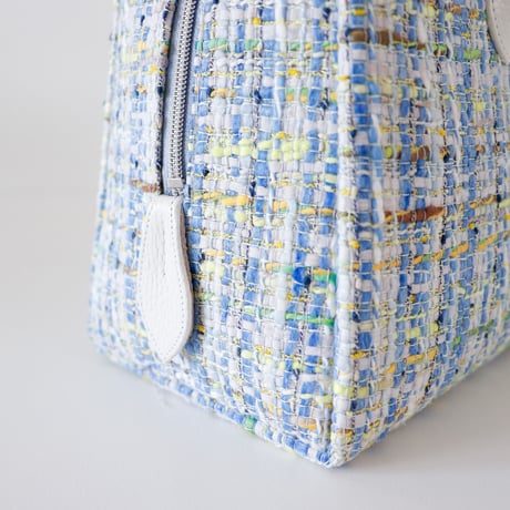 利休バッグ  / Blue fancy tweed / R_1128