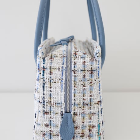 利休バッグ  /blue fancytweed/ R_1155