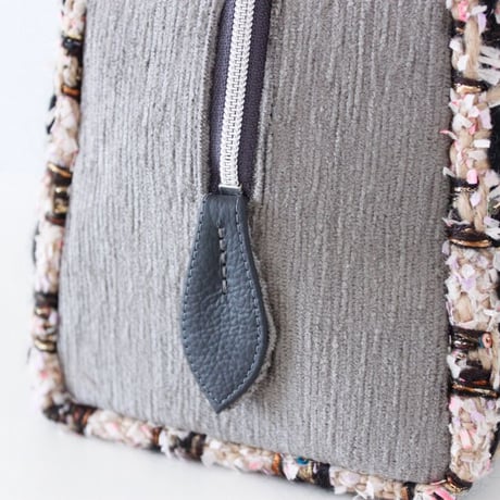利休バッグ R_1023 / Beige Pink fancy tweed