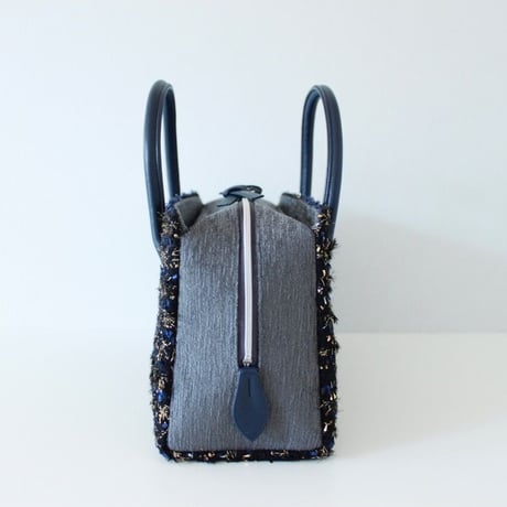 利休バッグ R_1026 / Black×Navy fancy tweed