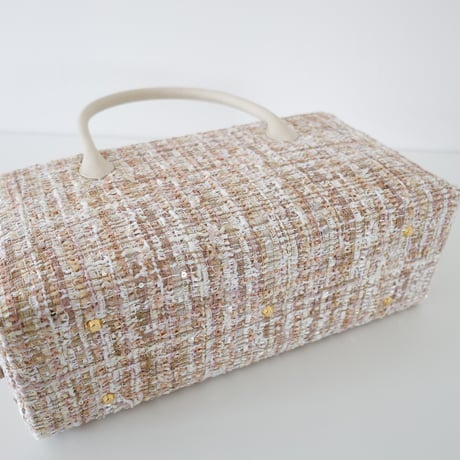 利休バッグ  /Beige tweed/ R_1142