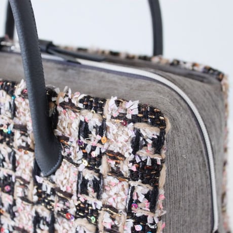 利休バッグ R_1023 / Beige Pink fancy tweed