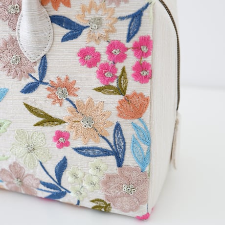 利休バッグ  /floral embroidery/ R_1152