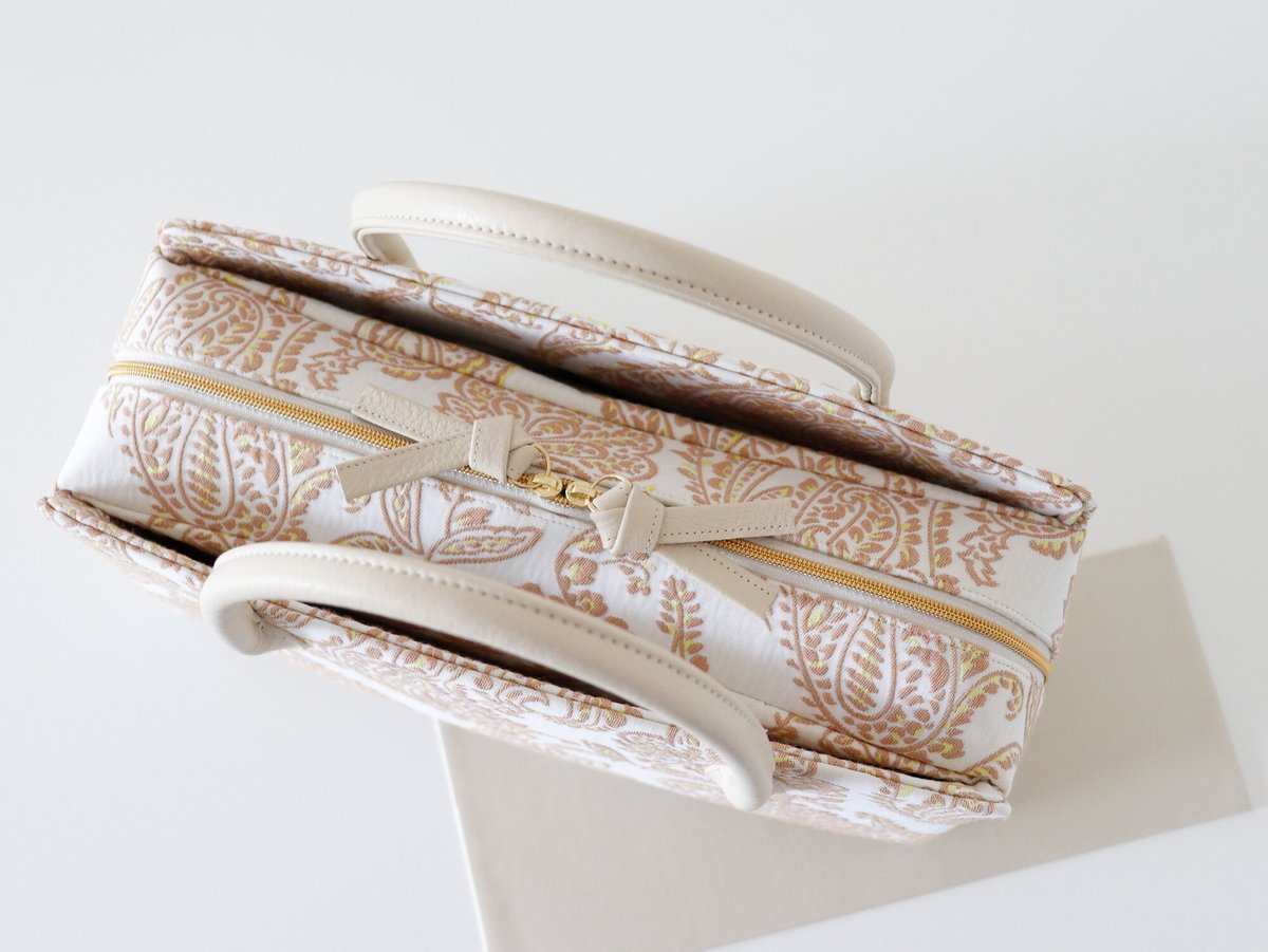 クリームシルバー　利休バック 利休バッグ / Beige Paisley / R_1134 | Day After Day