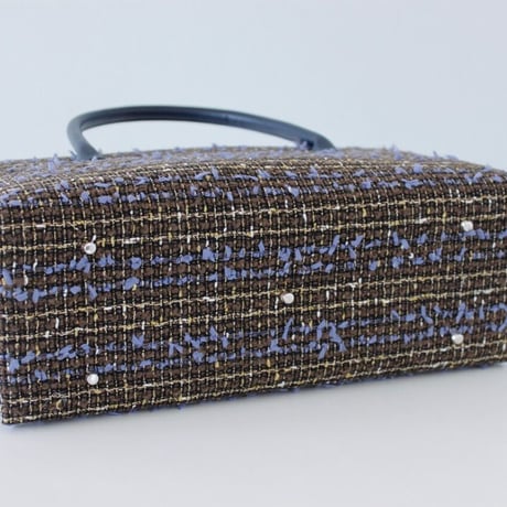 利休バッグ R_1021 / Brown Blue fancy tweed