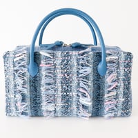 利休バッグ / Blue Fancy Tweed/ R_1119