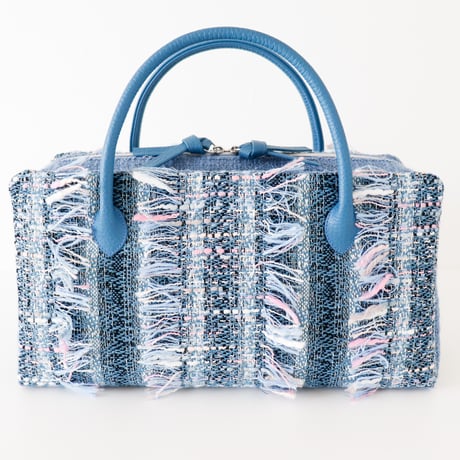 利休バッグ / Blue Fancy Tweed/ R_1119