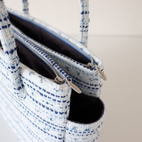 和装トート /Blue Fancy Tweed/ R_1105