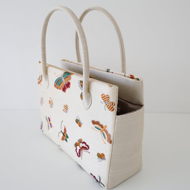 COURONNE●ティベリートート17 Ivory 和装トート / Beige Butterfly / W_1132 | Day After Day