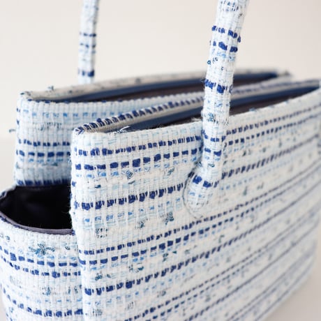 和装トート /Blue Fancy Tweed/ R_1105