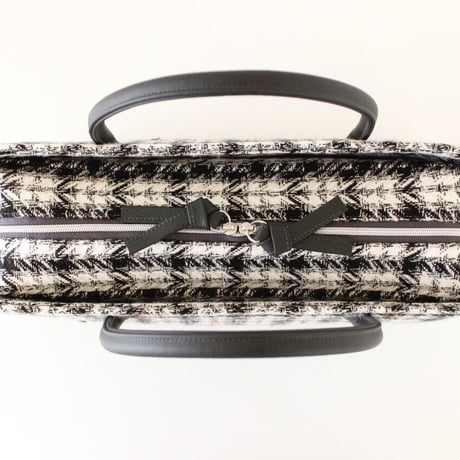 利休バッグ R_1015 / black  white check  sequins