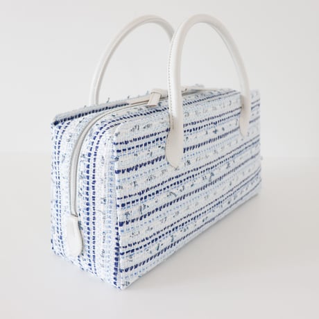 利休バッグ  / Blue White Tweed / R_1127