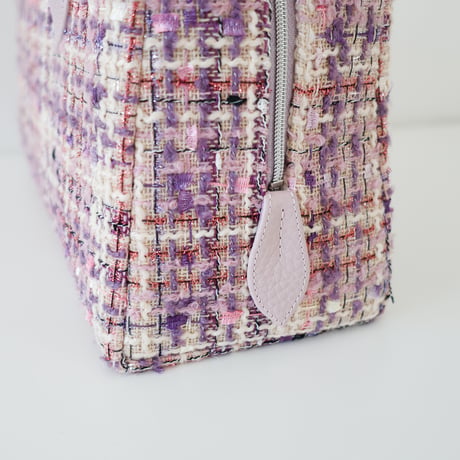 利休バッグ/pink fancy tweed/ R_1157