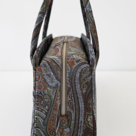 利休バッグ/gray green jacquard / R_1158