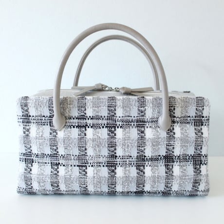 利休バッグ R_1027 / Grey×Silver fancy tweed