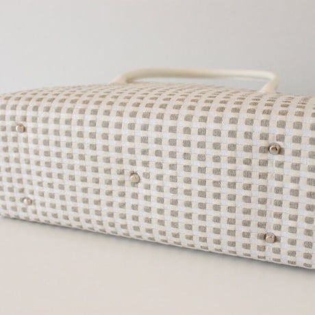 利休バッグ R_1016 / silver beige check